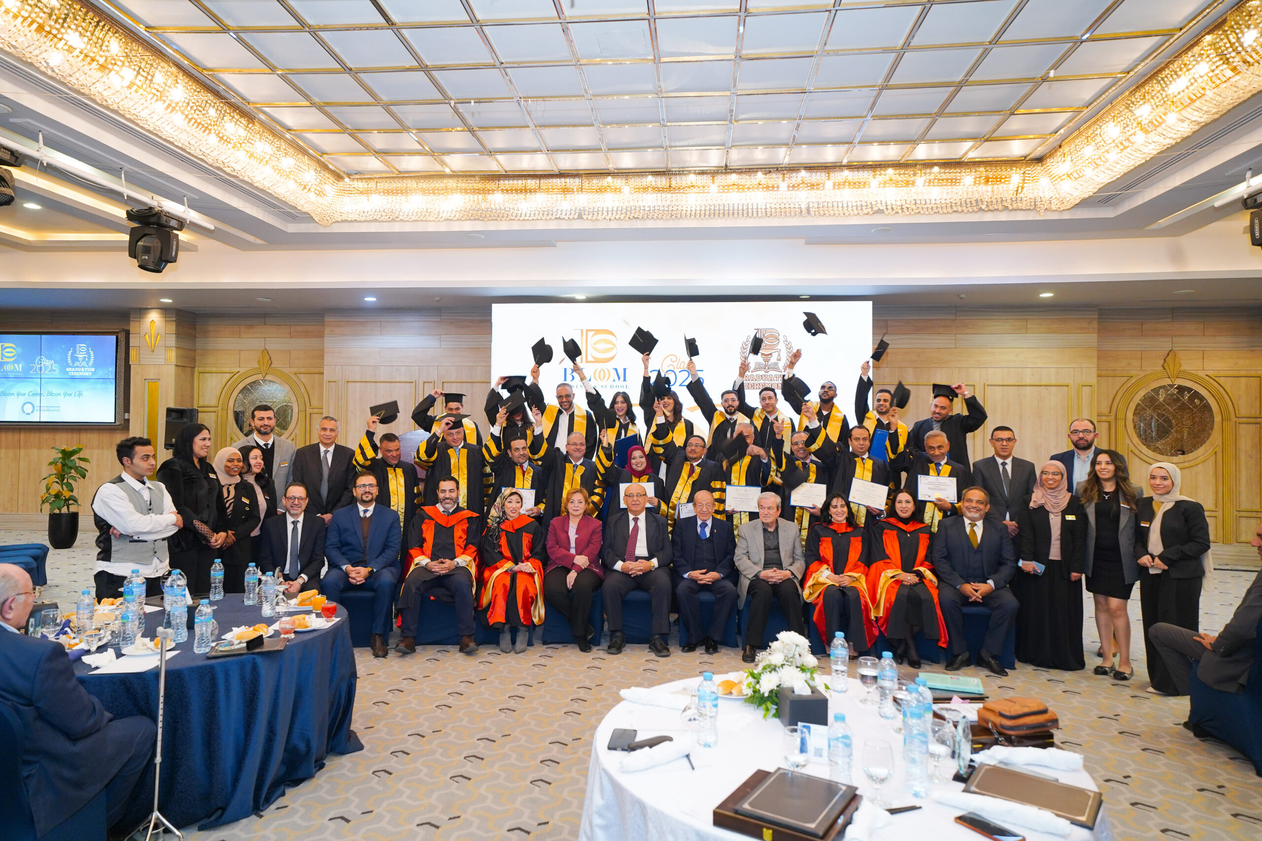 Graduates and families celebrating