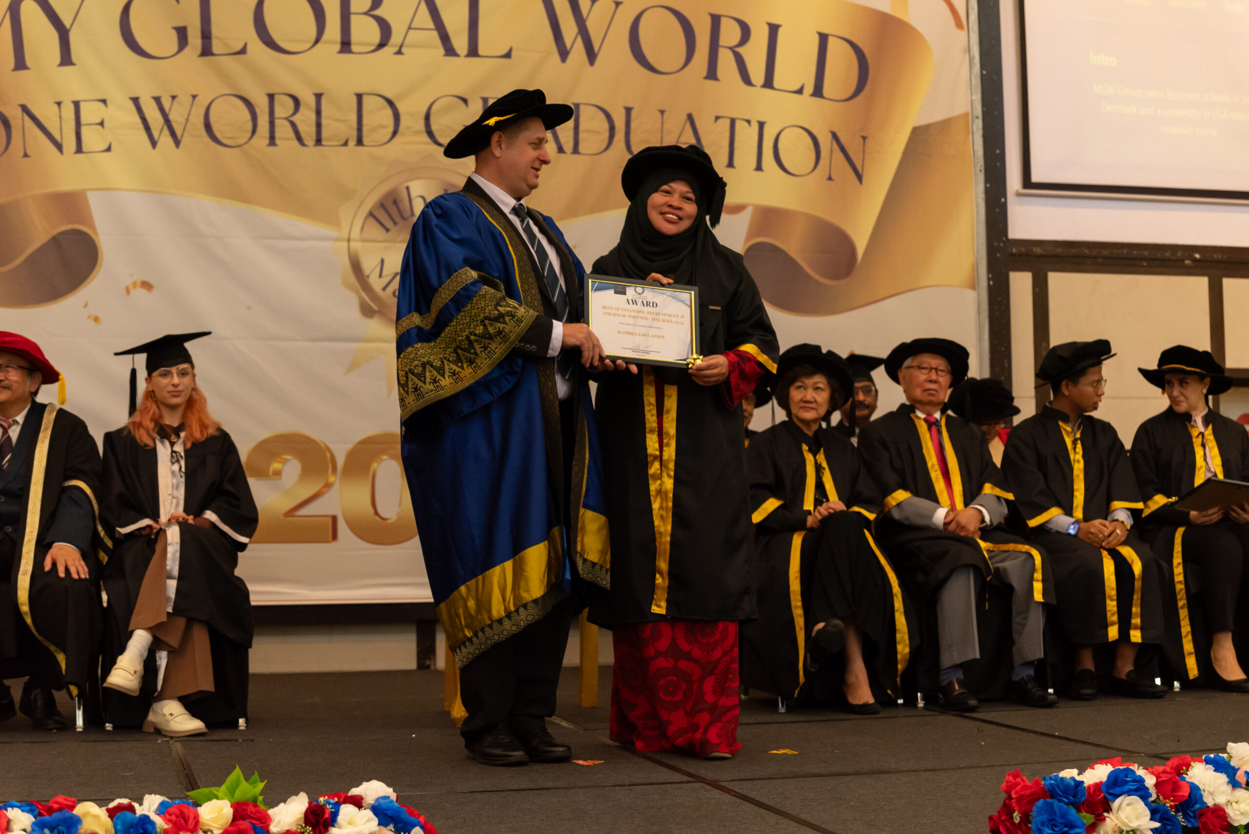 Hambra Education receiving recognition as an outstanding recruitment and strategic partner in Malaysia in 2024