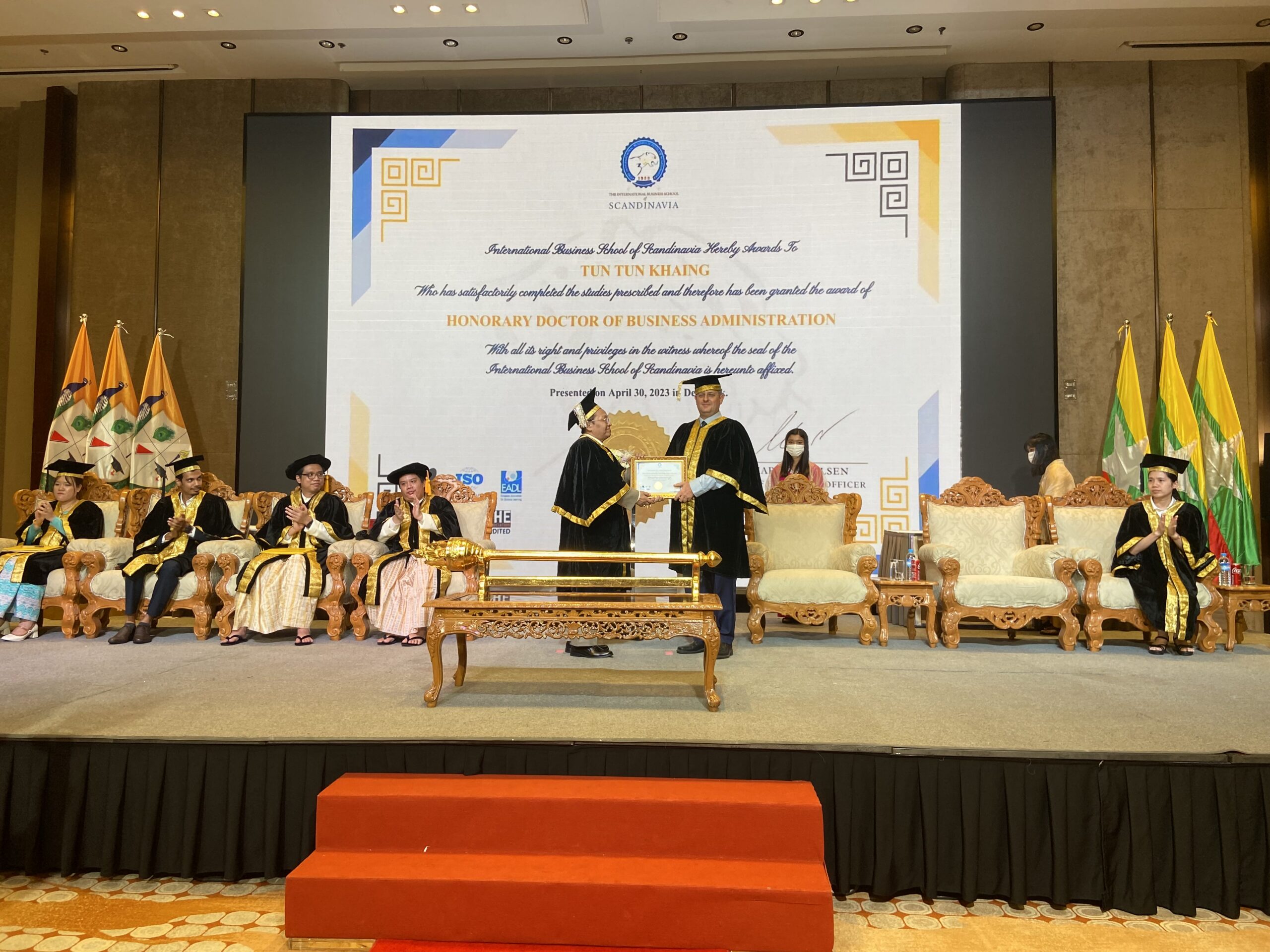 Graduates on stage at the MMI Graduation 2023