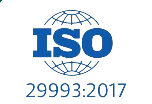 Achieves ISO 29993:2017 Certification